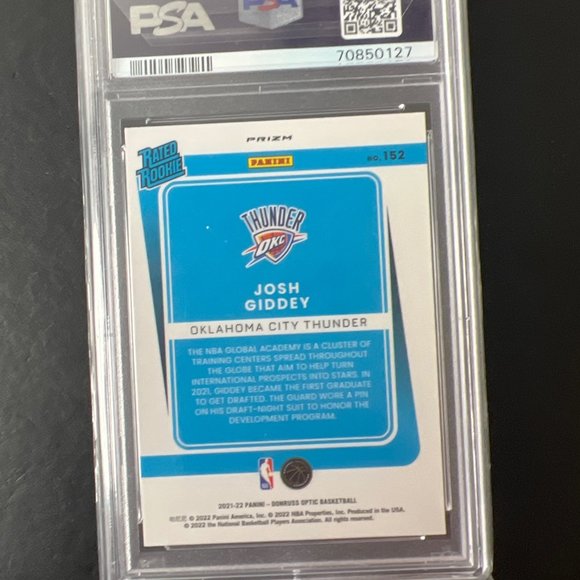 donruss optic Josh Giddey 2021 Fanatics box set RATED ROOKIE psa Gem MT 10 - Picture 2 of 2